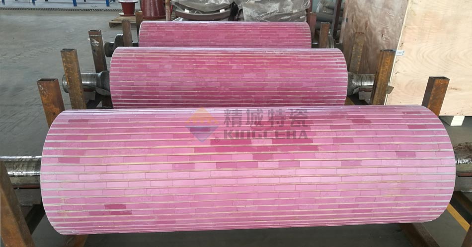 欧亚国际特瓷皮带机耐磨陶瓷滚筒防磨解决方案